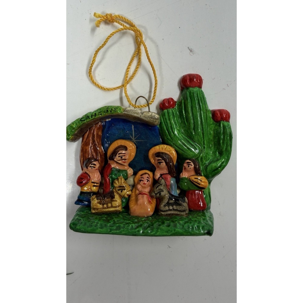 Southwest Saguaro Cactus - Sonoran Desert Nativity Scene Ornament  3.75"